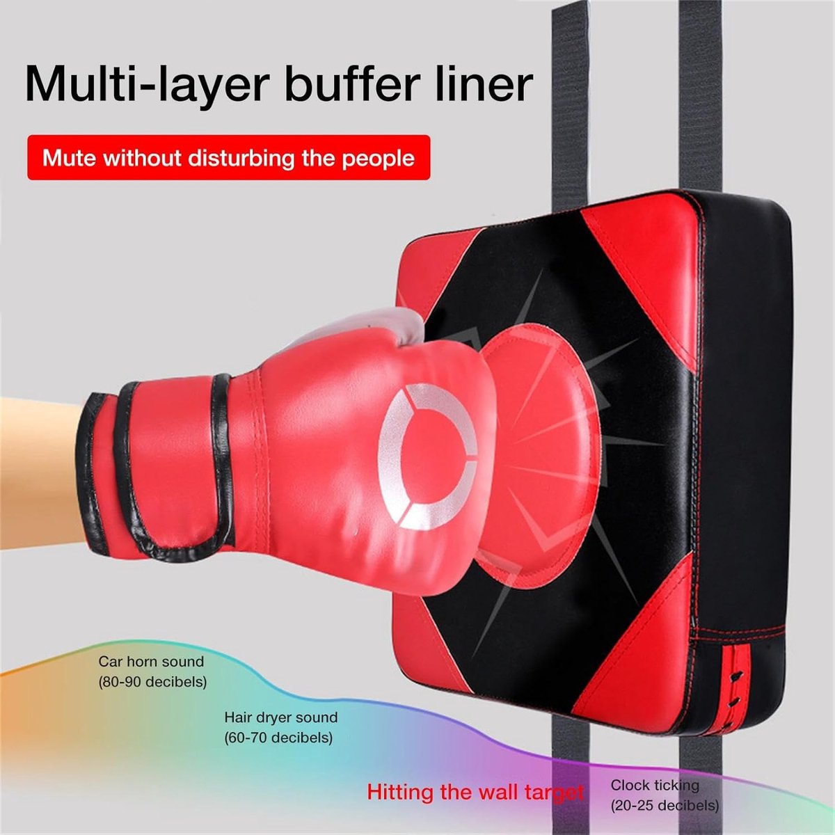 Wandmontage Bokstrainer - Fitnessapparaat - Cardio Training - Stabiel en Stil - 30x30x10 cm - Rood