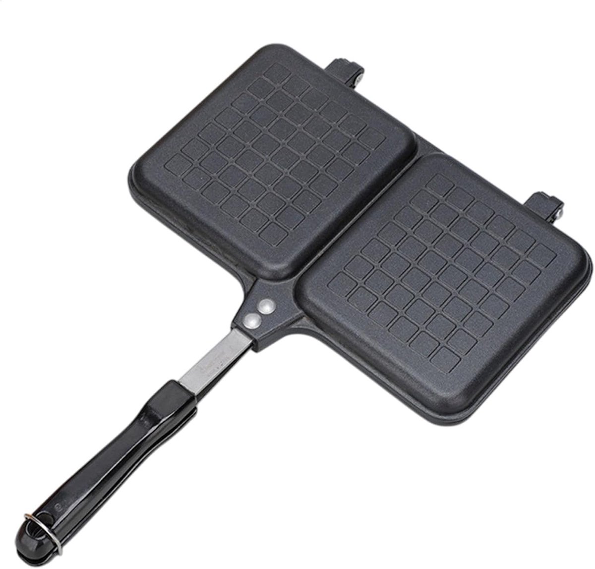 Tosti Maker Sandwich Pers Warme Broodjes Dubbel Panelen 36 x 25 cm Zwart