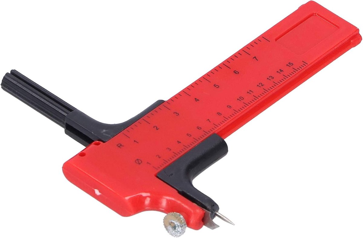 Kompas Cirkelsnijder - Papier Snijder - Handwerk Cirkels Maken - Verstelbaar Tot 150mm - 12cm Liniaal - Rood