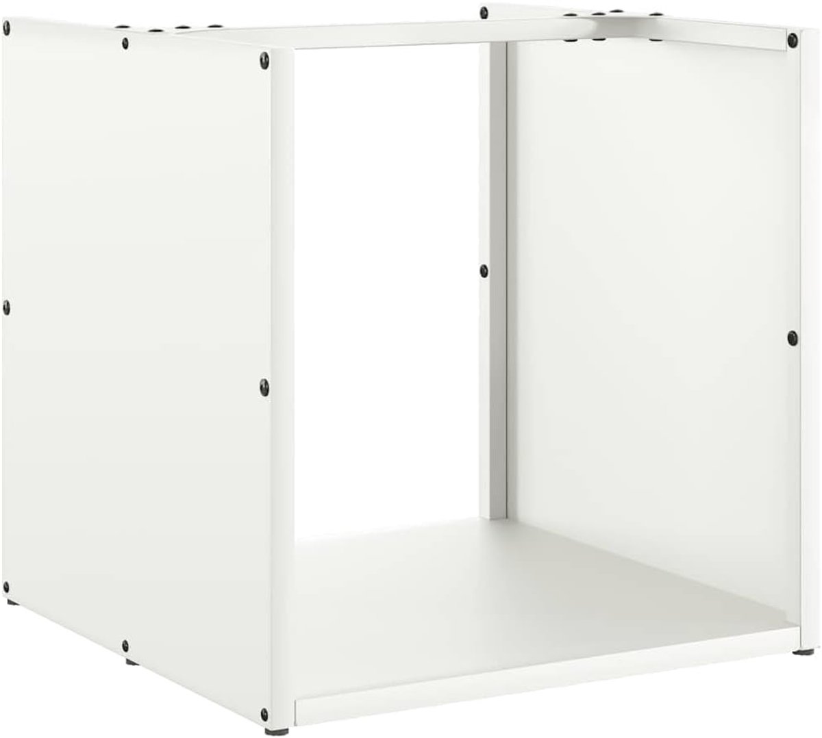 Houtrek - Brandhout opslag - Haardhout organiseren - Verbeterde luchtcirculatie - 40 x 40 x 40 cm - Wit