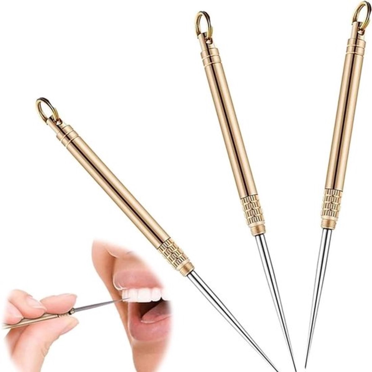 Golden crown - Herbruikbare Titanium Tandenstokers - Ideaal voor Buitenactiviteiten