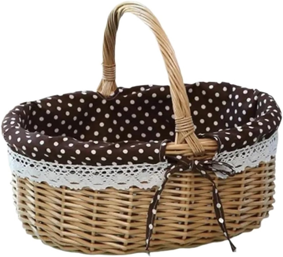 Eiermand Rotan Opbergmand Mand Eieren Verzamelen Grote Capaciteit 28x26x20 cm Diep Koffie