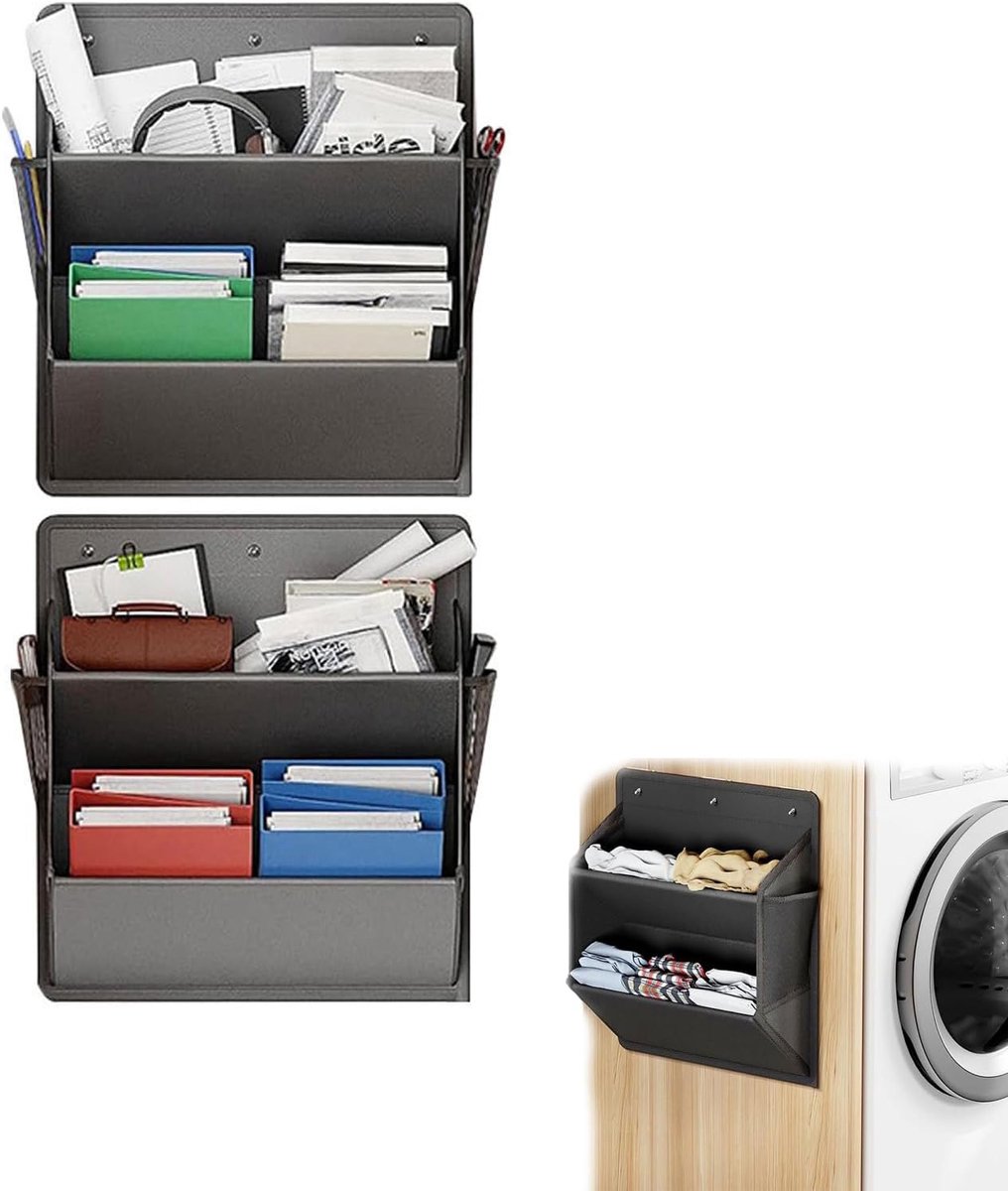 Killogood Hangende Organizer voor Camper - 2 stuks - Voor Smalle Deuren - Zonder Boren - Met Plakstrip - Diepe Vakken - Duurzaam