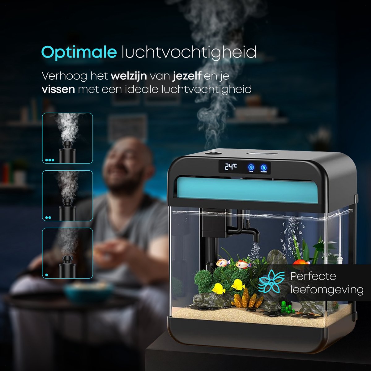 AquaImpact Zelfreinigend Aquarium 13 L - 3-in-1 pomp en LED thumbnail 4