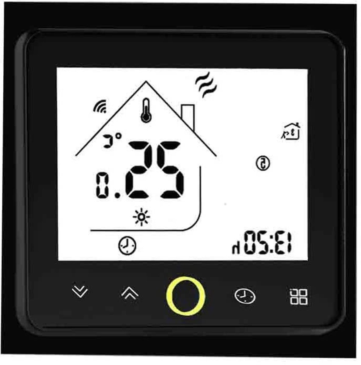 Slimme Thermostaatkraan - Radiatorregelaar Verwarming - Comfortabele Temperatuur - Wekelijks Programmeerbaar - 24V - Zwart