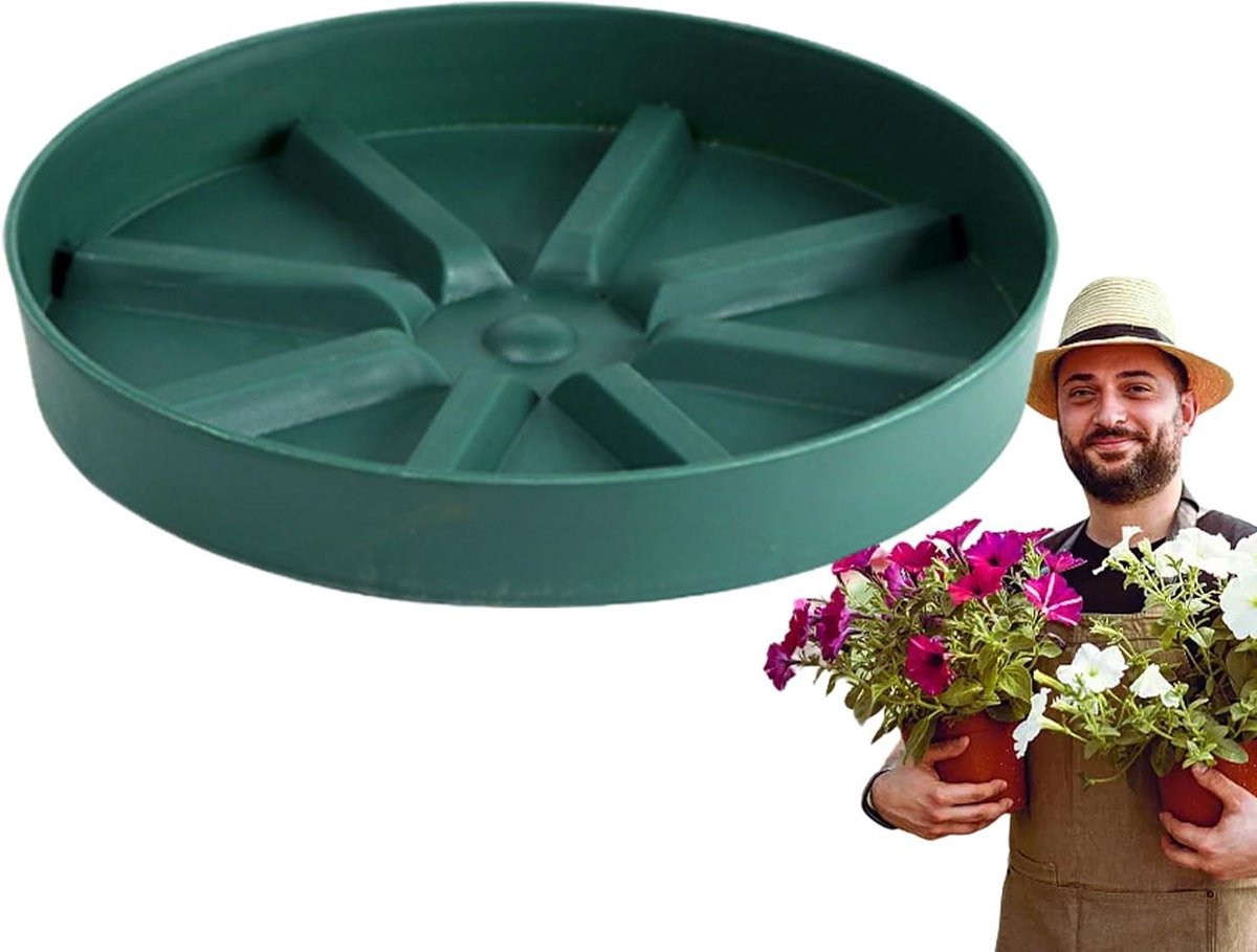 Druppelschalen voor planten - Plantenschotels potten - Planten verzorgen - Efficiënte drainage - 40 x 27 x 32 mm - Groen