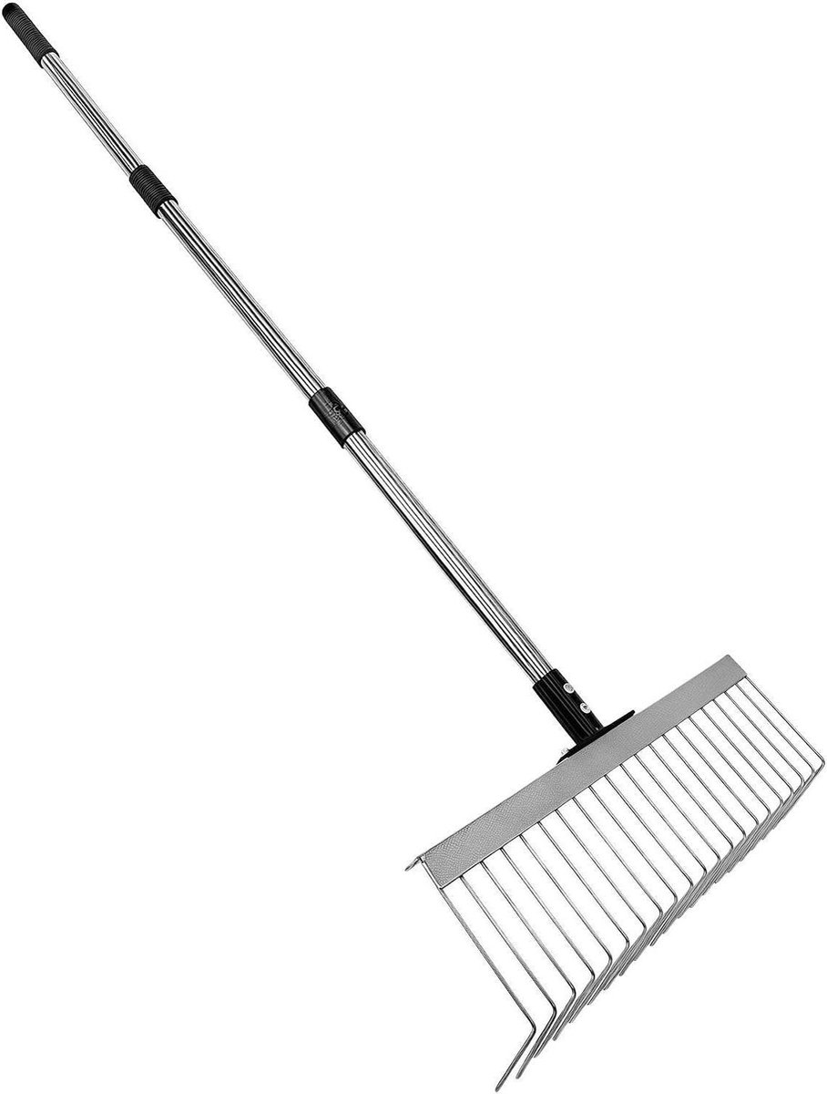 Tuin Hark - Landschapshark Gazonhark - Gazon Schoonmaken - Verstelbare Steel - 125x39.7 cm - Enkel Kenmerk