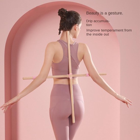 Yogasticks - Pilates Staf - Houding Verbeteren - Hout Constructie - 60 cm - Niet gespecificeerd van Merkloos — afbeelding 4