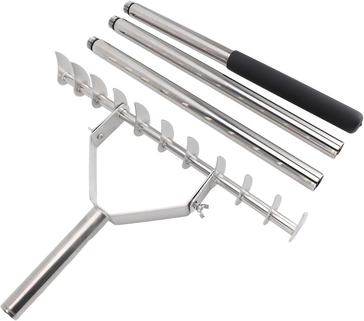 Rieten Hark - Gazonhark Bodemcultivator - Tuinonderhoud Gazonverzorging - Verstelbare Lengte 11 Tanden - 143.5 cm Werkbreedte - Metaal