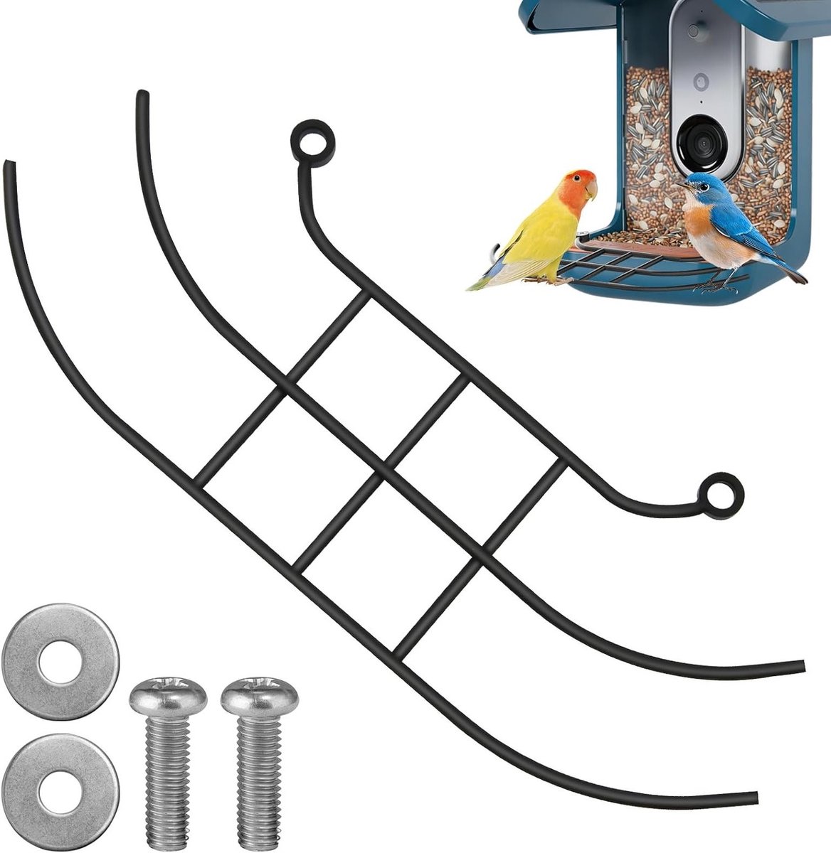 Perch extender voor vogelvoeders, vetbollenhouder accessoires en vervangingsonderdeel - Eenvoudige installatie met 2 schroeven, ondersteunt meerdere vogels voor verbeterde voedingservaring