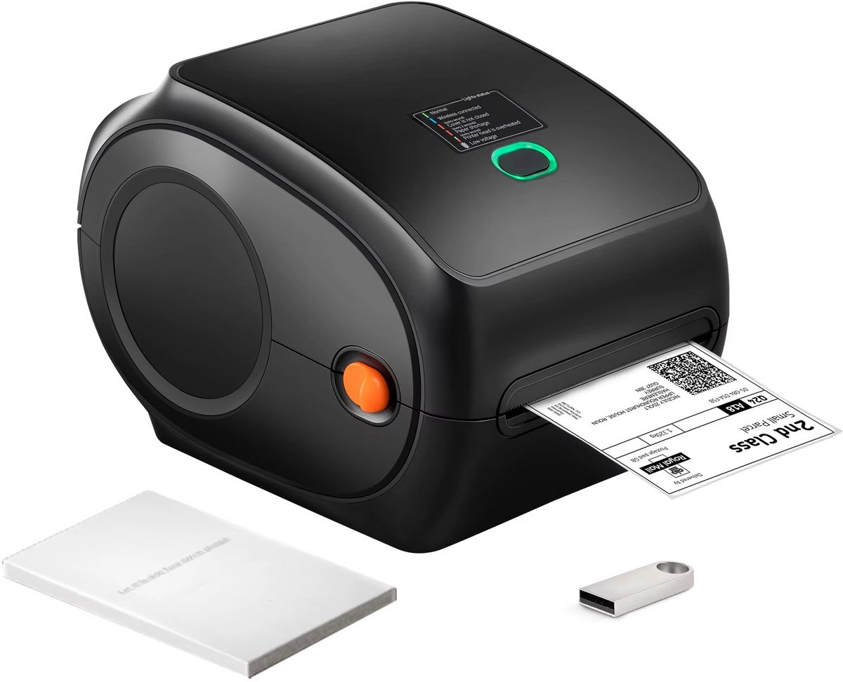 JOYNEXTBUY - Thermische Labelprinter 300 DPI - Bluetooth Verzendlabelprinter - Labelherkenning - Windows, Mac, Android & iOS