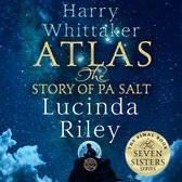 Boekomslag 'Atlas: The Story of Pa Salt' met de tekst 'Harry Whittaker ATLAS The STORY OF PA SALT Lucinda Riley' en 'The Seven Sisters Series'. Een jongen zit op een rots onder een sterrenhemel.