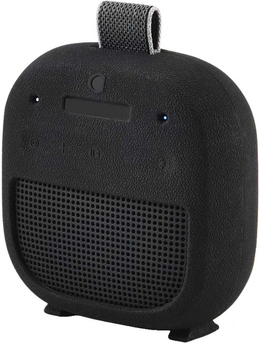 Beschermende Silicone Hoes voor Draagbare Bluetooth Speaker - Schoudertas Accessoires en Carabiner voor Bose SoundLink Micro 2e Generatie (Zwart)