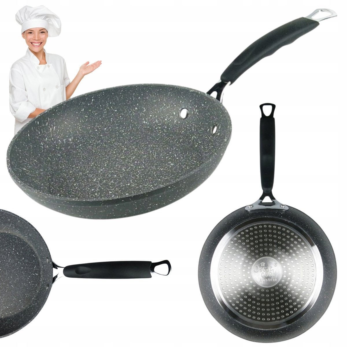 Aluminium Granieten Pan met Anti-aanbaklaag - 26cm - Geschikt voor Inductie