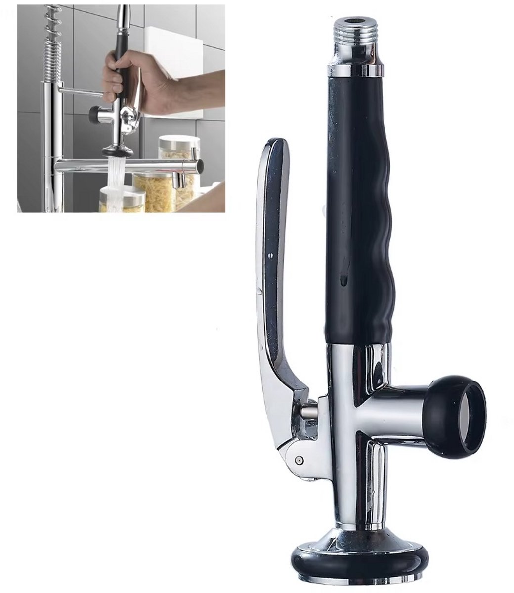 JOYNEXTBUY - Uittrekbare Keukenkraan Sproeikop – Vervangende Kraankop – Ergonomische Handdouche – Keukenkraan Mondstuk – Chroom