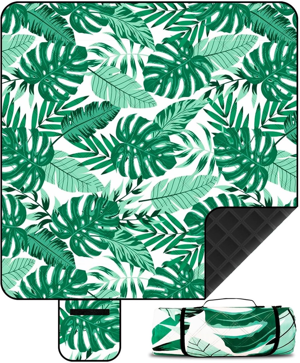 Strandmat met rugleuning - Blauw - 200 x 200 cm - Waterdichte en Geïsoleerde Picknickmat voor 4-6 Personen