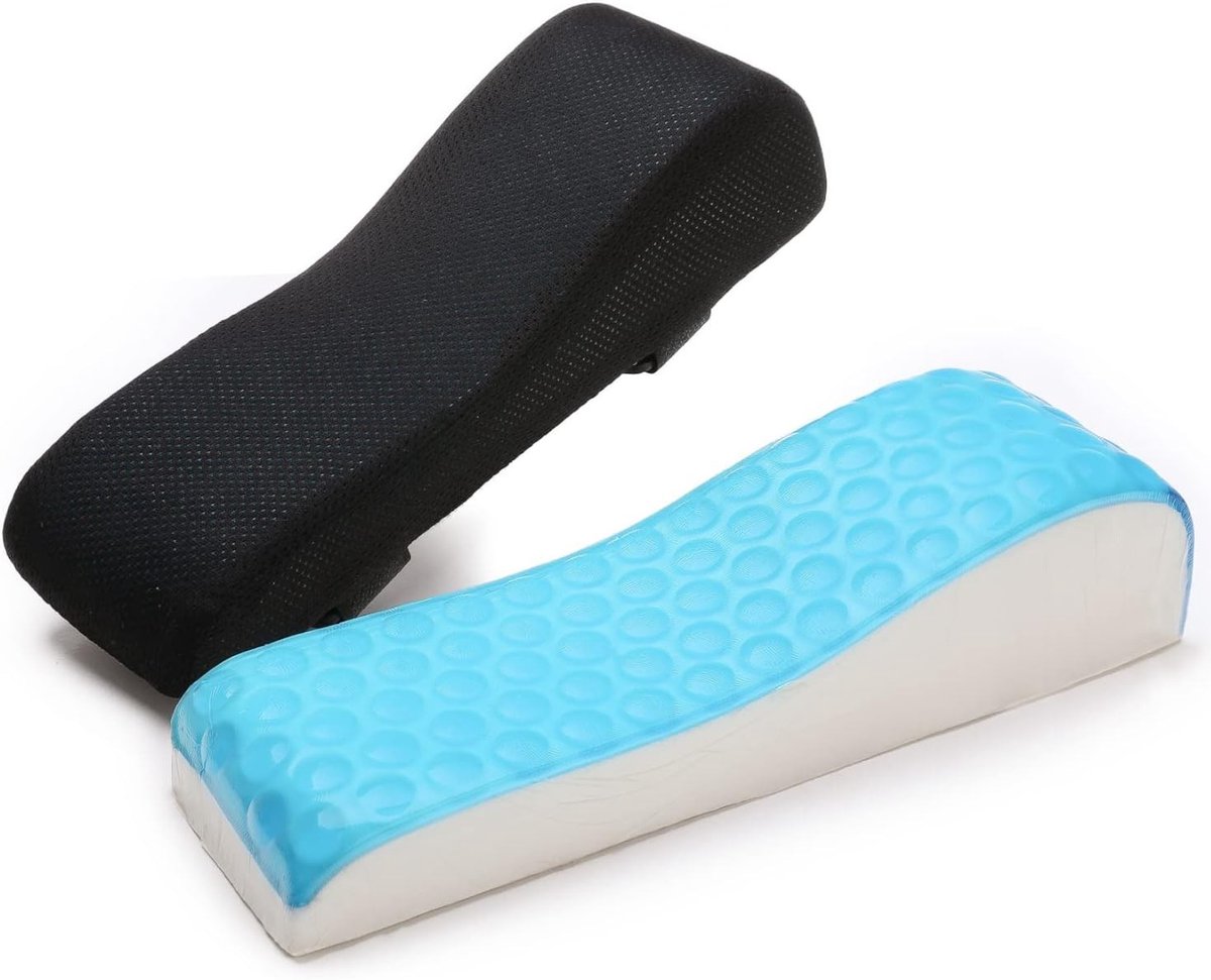 Ergonomische Gel Armsteunen Set van 2 voor Kantoor- en Gamingstoelen met Geheugenschuim