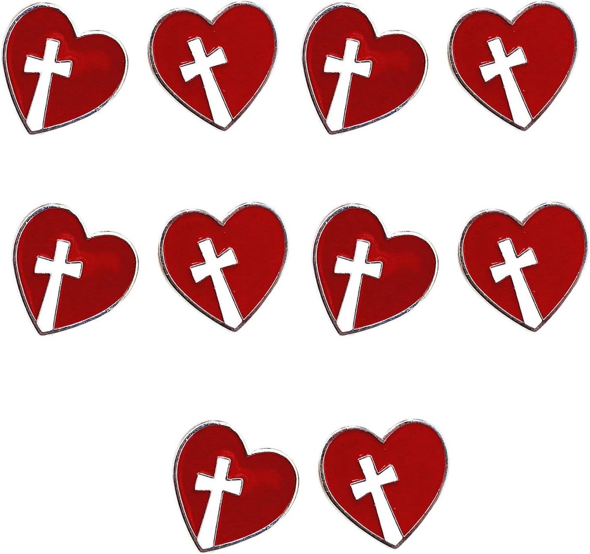Hart Emaille Pins - Kleding Accessoires - Knutselprojecten Maken - Set van 10 stuks - 2.6 cm - Gekleurd