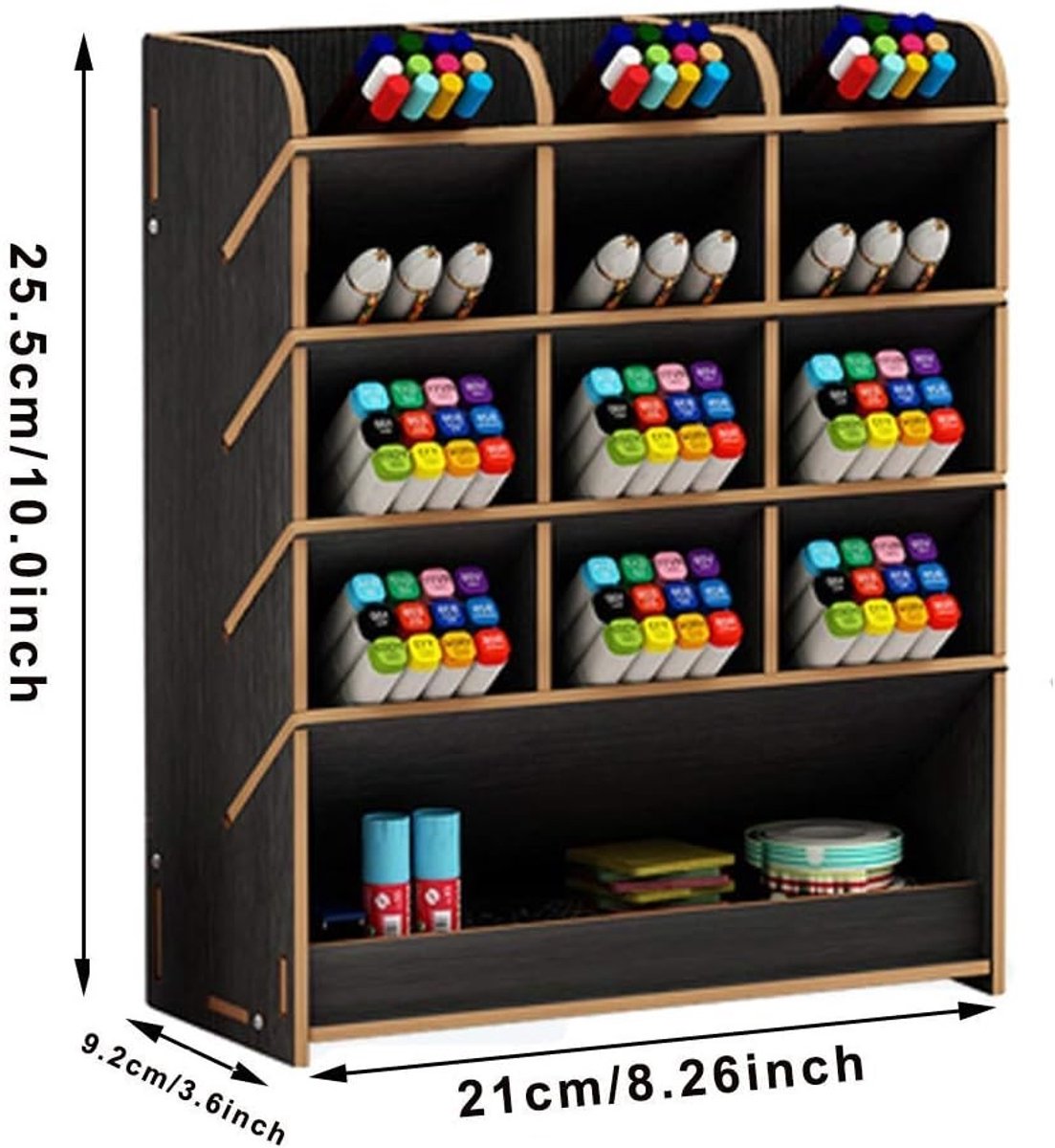 Multifunctionele Houten Bureau Organizer voor Kantoor en School - Pennenhouder met Lade en Opbergruimte — cadeau in Wonen & Interieur - foto 8