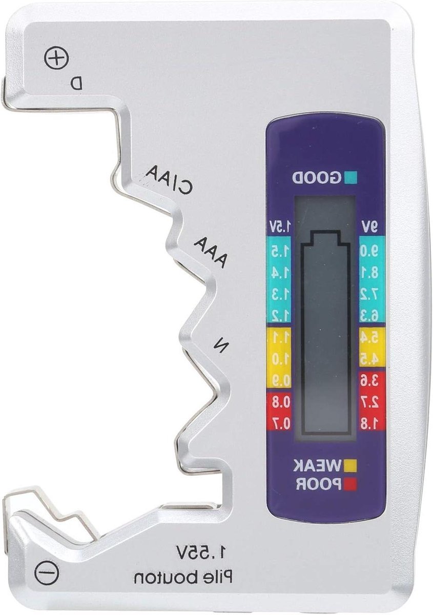 Digitale Batterijtester - Batterij Capaciteit Tester - Batterijen Controleren - LCD Balkgrafiek Display - 1.5V Lithium - Zwart