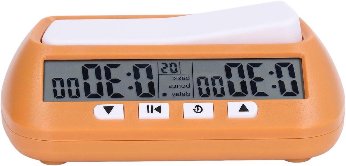 Schaakklok Digitaal - Schaaktimer Spelcomputer - Spel Tijd Bewaken - Meerdere Spelmodi - 14 x 9 x 5 cm - Geel