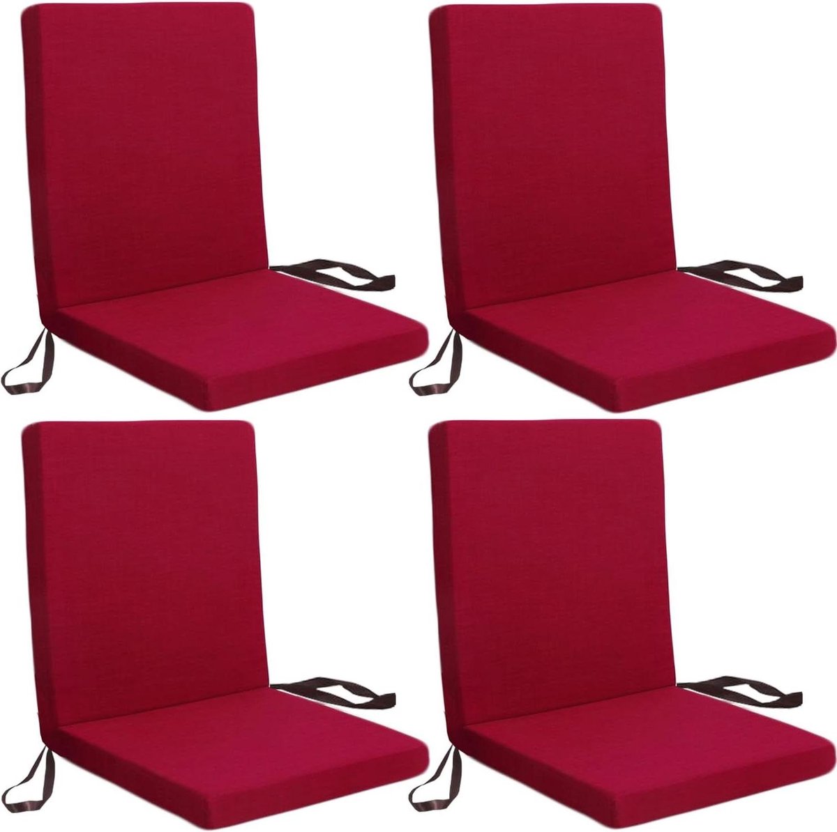 Buitenkussens Set - Tuinkussens Stoelkussens - Comfortabel Zitten - Met Banden - 4 Delig - Meerdere Kleuren