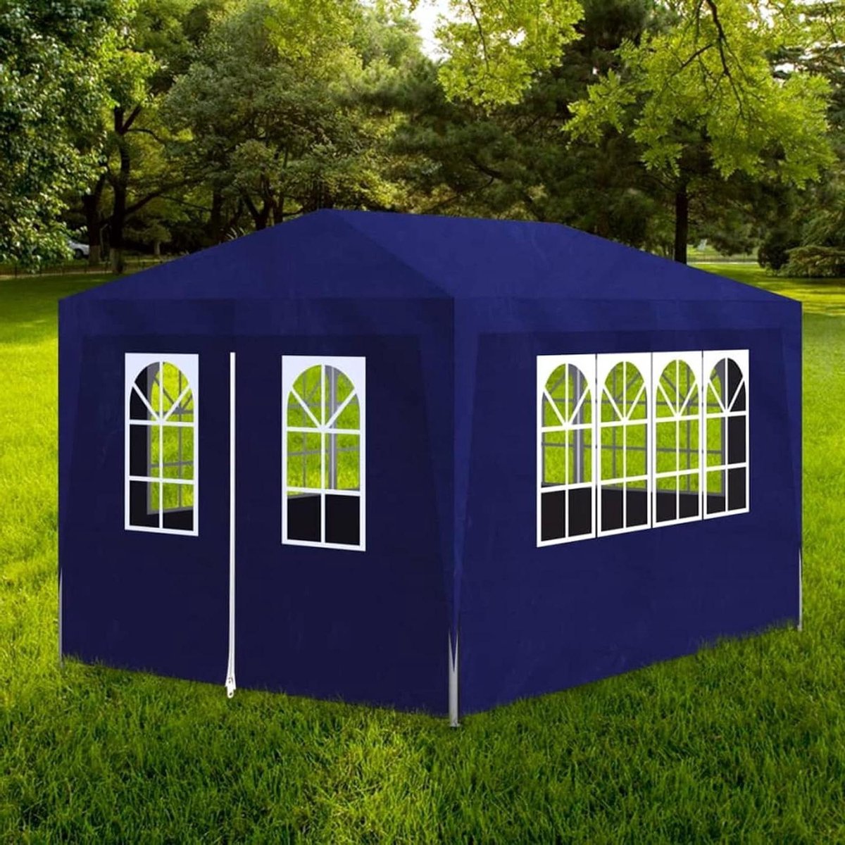 Feesttent - Tuinpaviljoen Partytent - Buitenfeesten Organiseren - UV en Waterafstotend - 3 x 4 m - Blauw