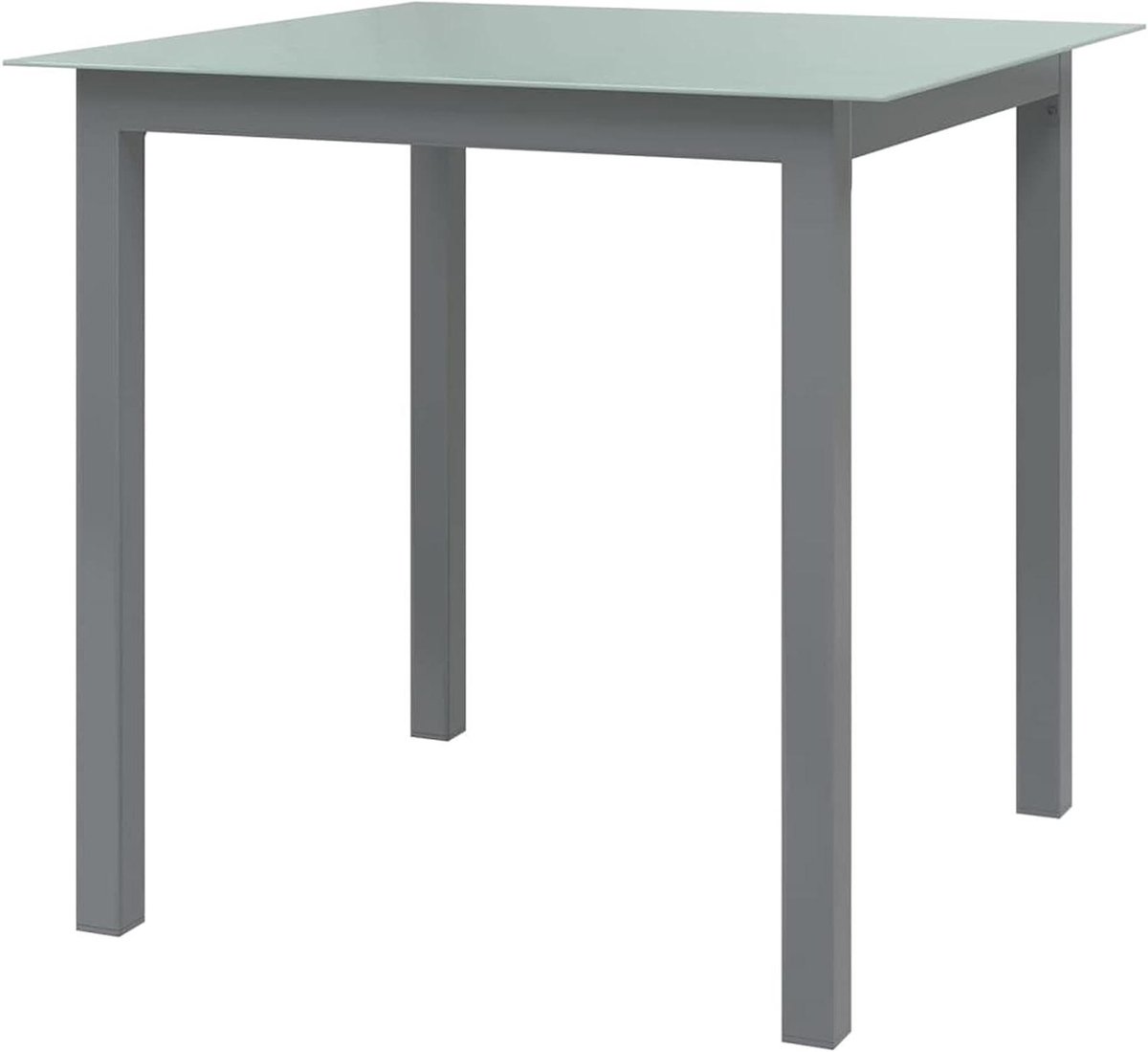 Tuintafel Vierkant - Balkontafel Terrastafel - Buiten Eten - Aluminium Frame - 80 x 80 x 74 cm - Antraciet