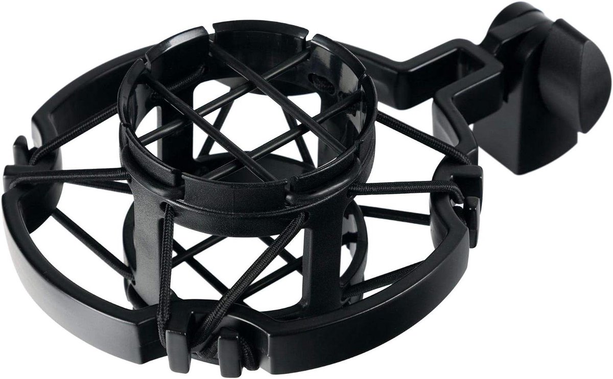 Microfoonhouder - Microfoonspin - Studio Opnames - Dubbel Veeropgehangen - 19-50 mm Diameter - Zwart