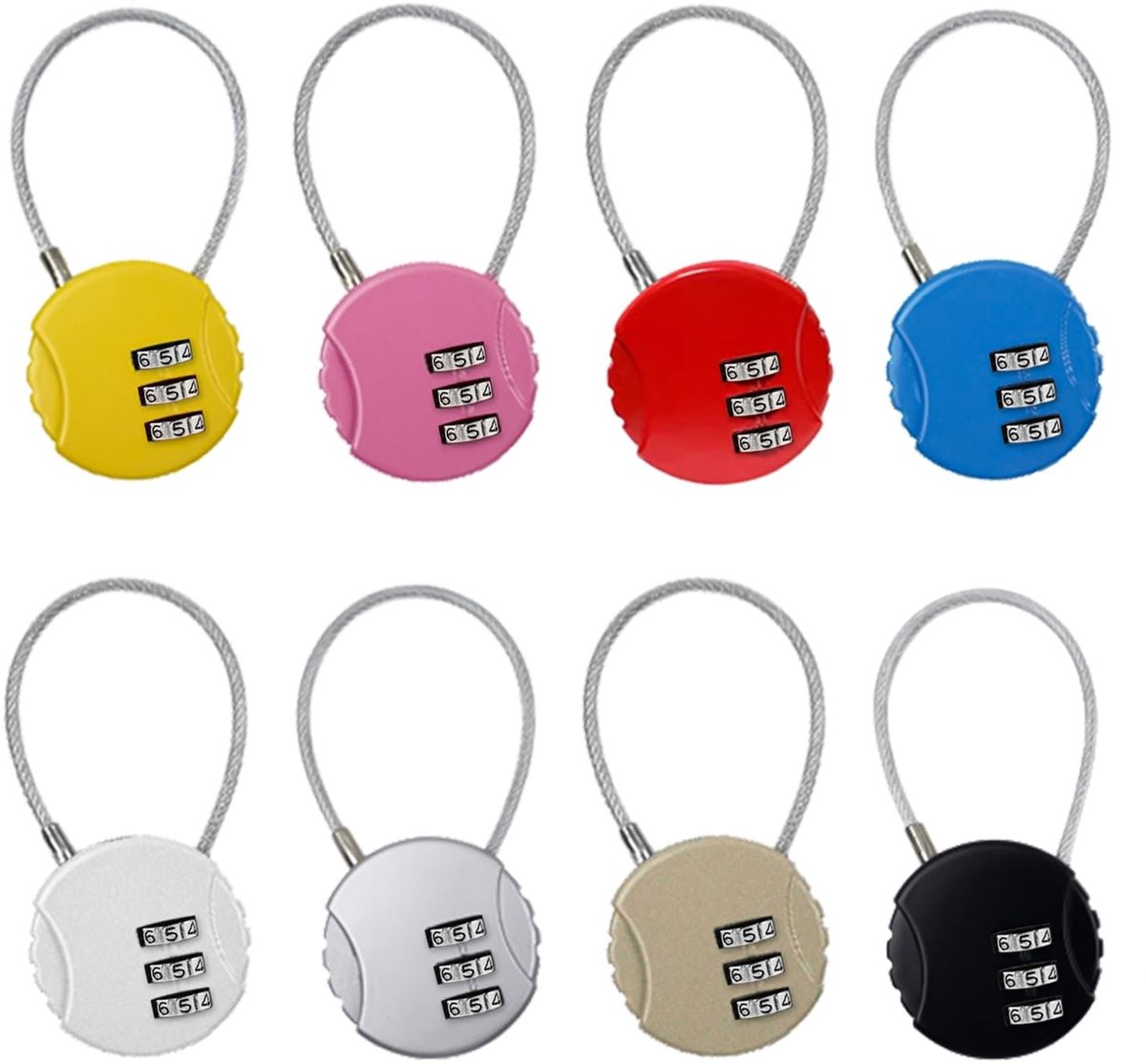 Omgoods - Set van 8 Kleine Combinatiesloten met 3-Cijferige Code voor Bagage en Fietsen