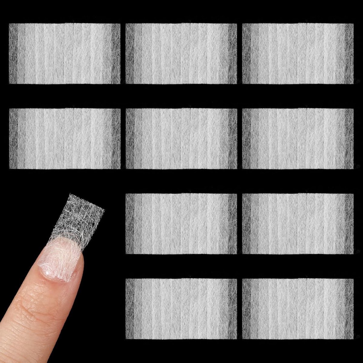 100 Stuks Zijdevezel Nagelverlengingen, Natuurlijke Fiberglas Nagelverpakking voor Nagelreparatie en Verlenging