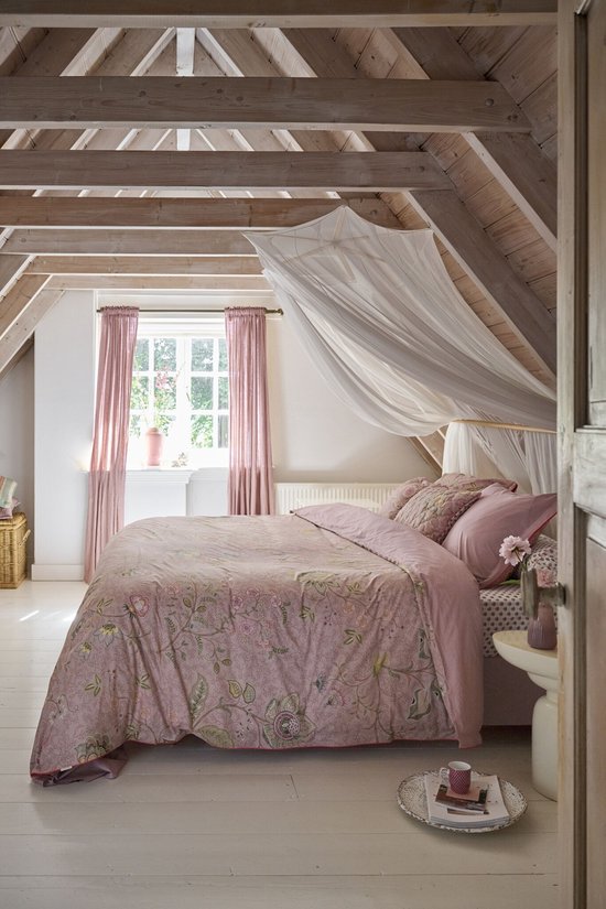 Pip Studio Mumbai Morning dekbedovertrek - Lits-Jumeaux XL - 260 x 200/220 cm - Roze