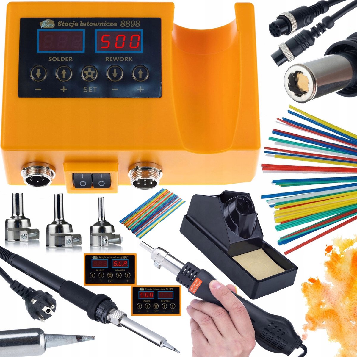 Rosfix Soldeerstation 2w1 Orange Husky OH660 - Hot-Air en 900M - 660W, 100–500°C - PID