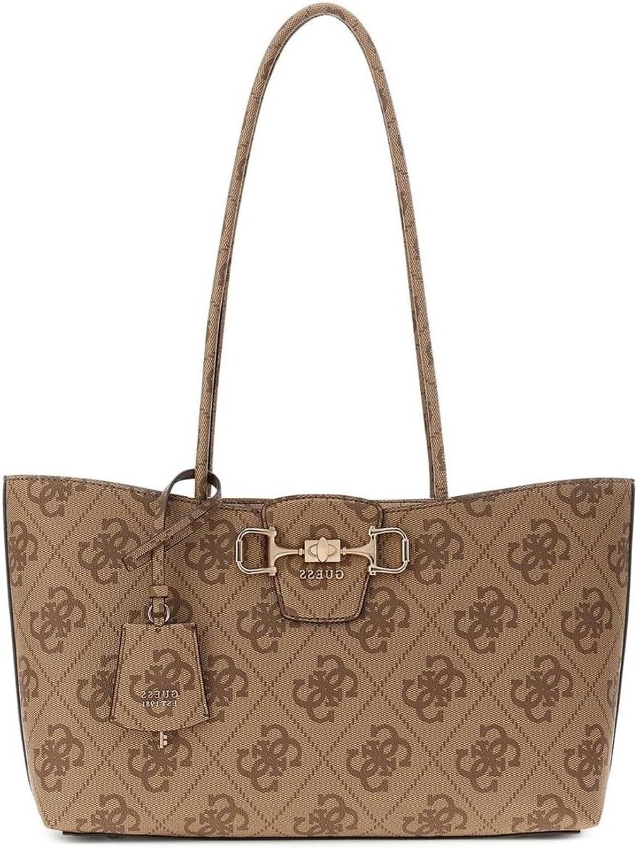 Draagtas Shopper - Handtas Grote Tas - Dagelijks Gebruik - Opvallend Printpatroon - 43 x 11 x 21 cm - Bruin