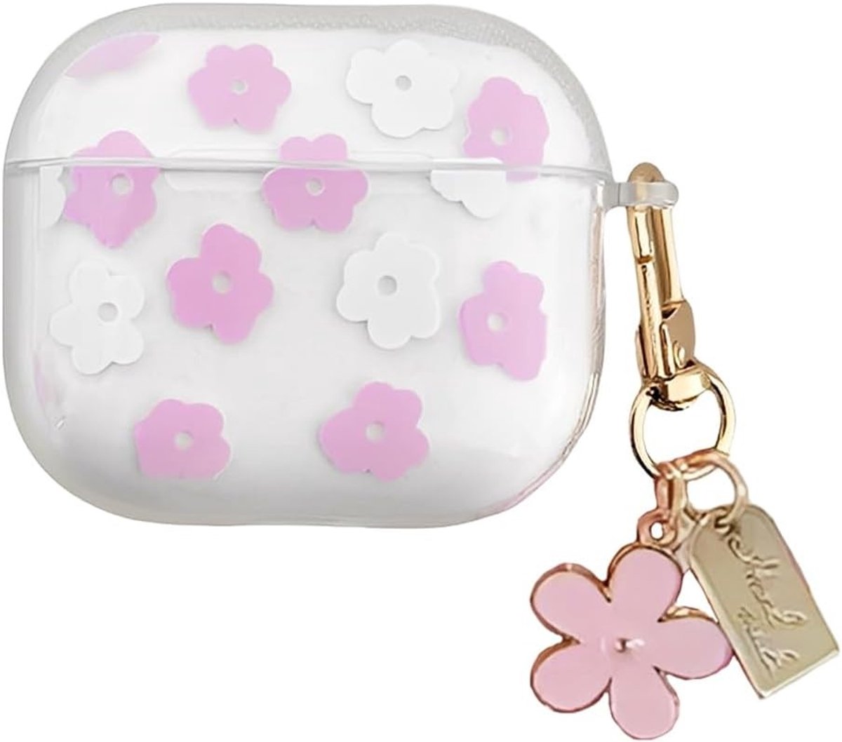 Zachte TPU Hoes voor AirPods 4 (2024) met Schattig Bloemenpatroon, Krasbestendig en Valbescherming, Transparante Oplossing voor Hoofdtelefoons