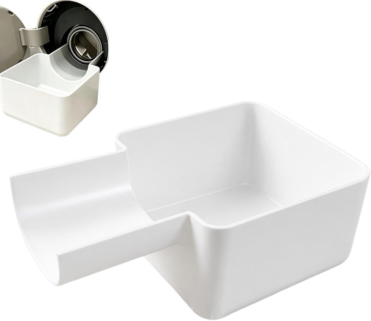 Bobypet - Lekbak wasmachine - Opvangbak wasmachine - Wasmachine filter lekbak - Lekvrij - Universeel - Voor waskamer en appartement - 15.6*10*6cm - Wit
