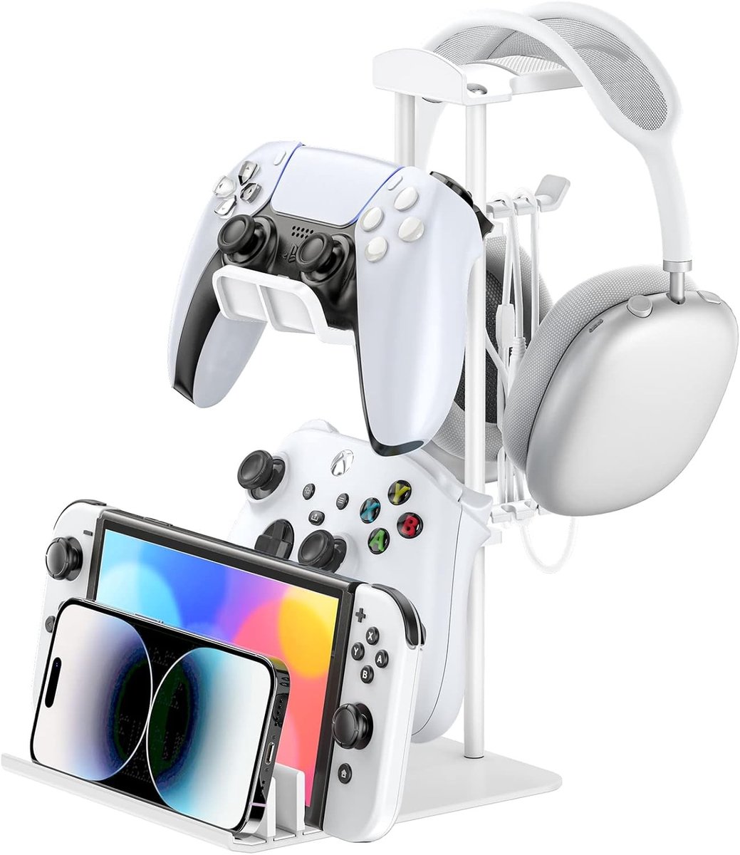 Gaming Headset Stand met Controllerhouder en Aluminium Beugel - Universele Oplossing voor Headsets en Controllers