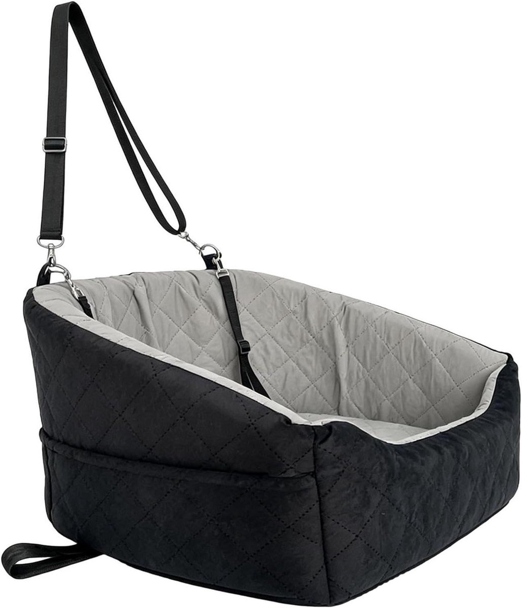 Hondenstoel Auto - Hondenverhoger Autostoel - Veilig Reizen - Antislip Stabiliteit - 33 x 30 x 5 cm - Zwart