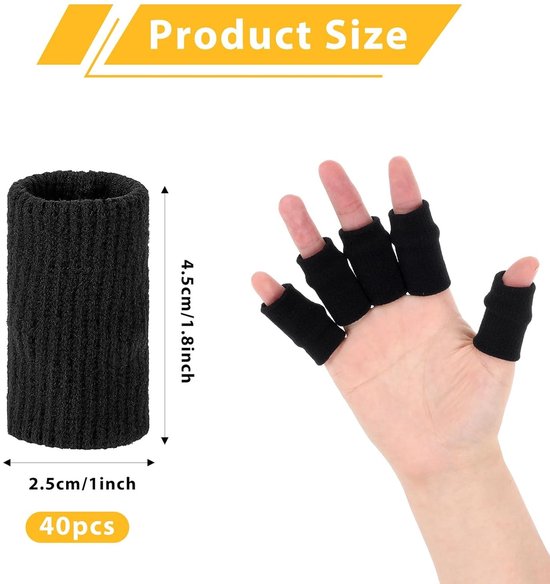 Set van 30 Vingerbeschermers voor Blessures, Vingerbraces en Vingerbandages voor Sport, Pijnverlichting en Gewrichtssteun bij Basketbal en Volleybal — afbeelding 5