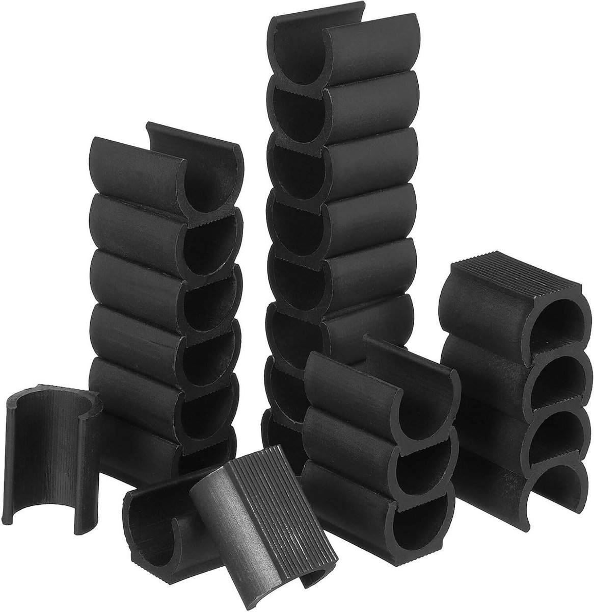 Meubelpootbeschermers - Tafelpootkappen Stoelbeschermers - Bescherming Vloer - U-vormig Antislip - 25 stuks - Zwart