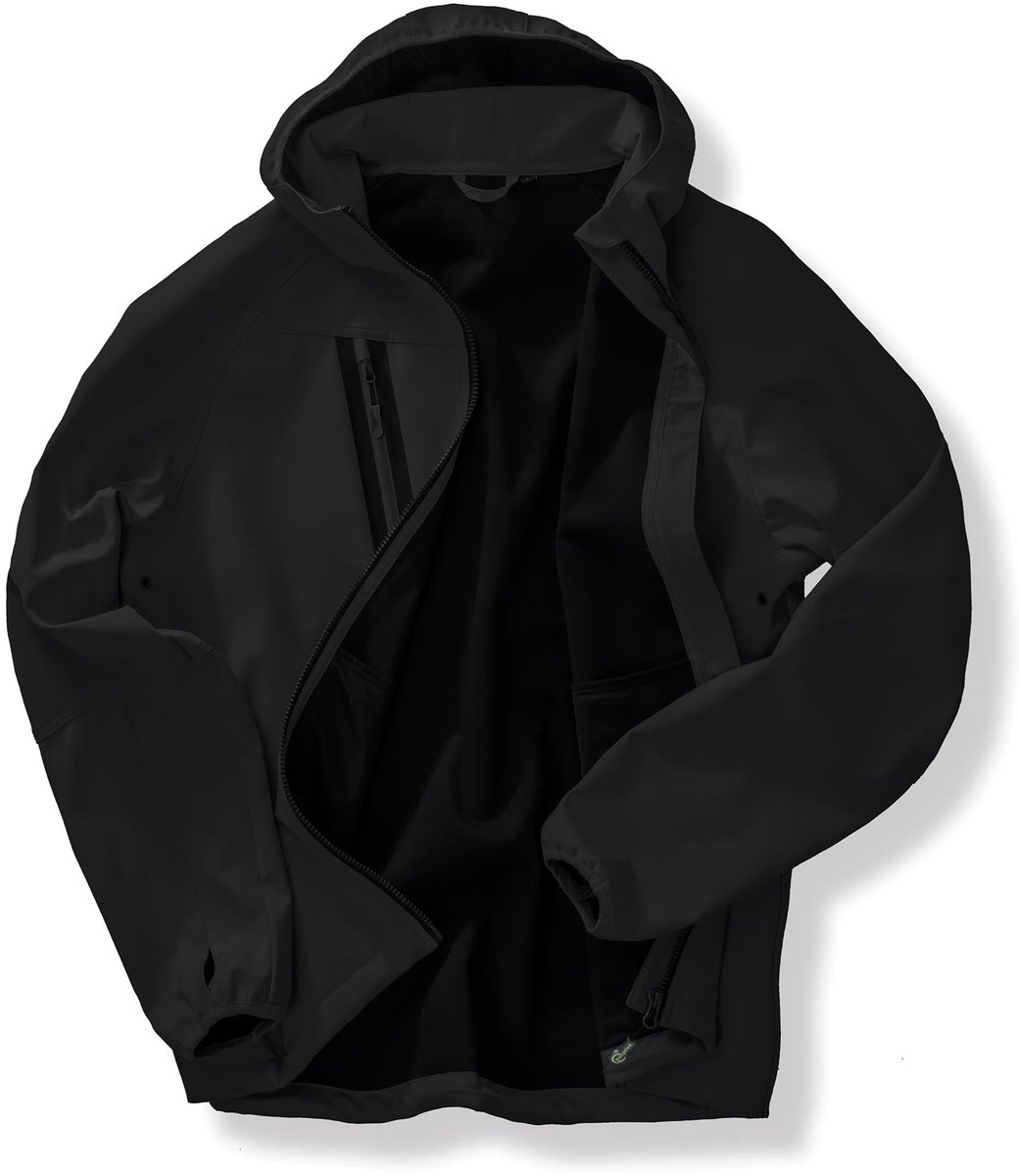 Result 3-Layer Recycled Printable Hooded Casual Unisex Softshell Jacket RT909 - Black/Black - XL