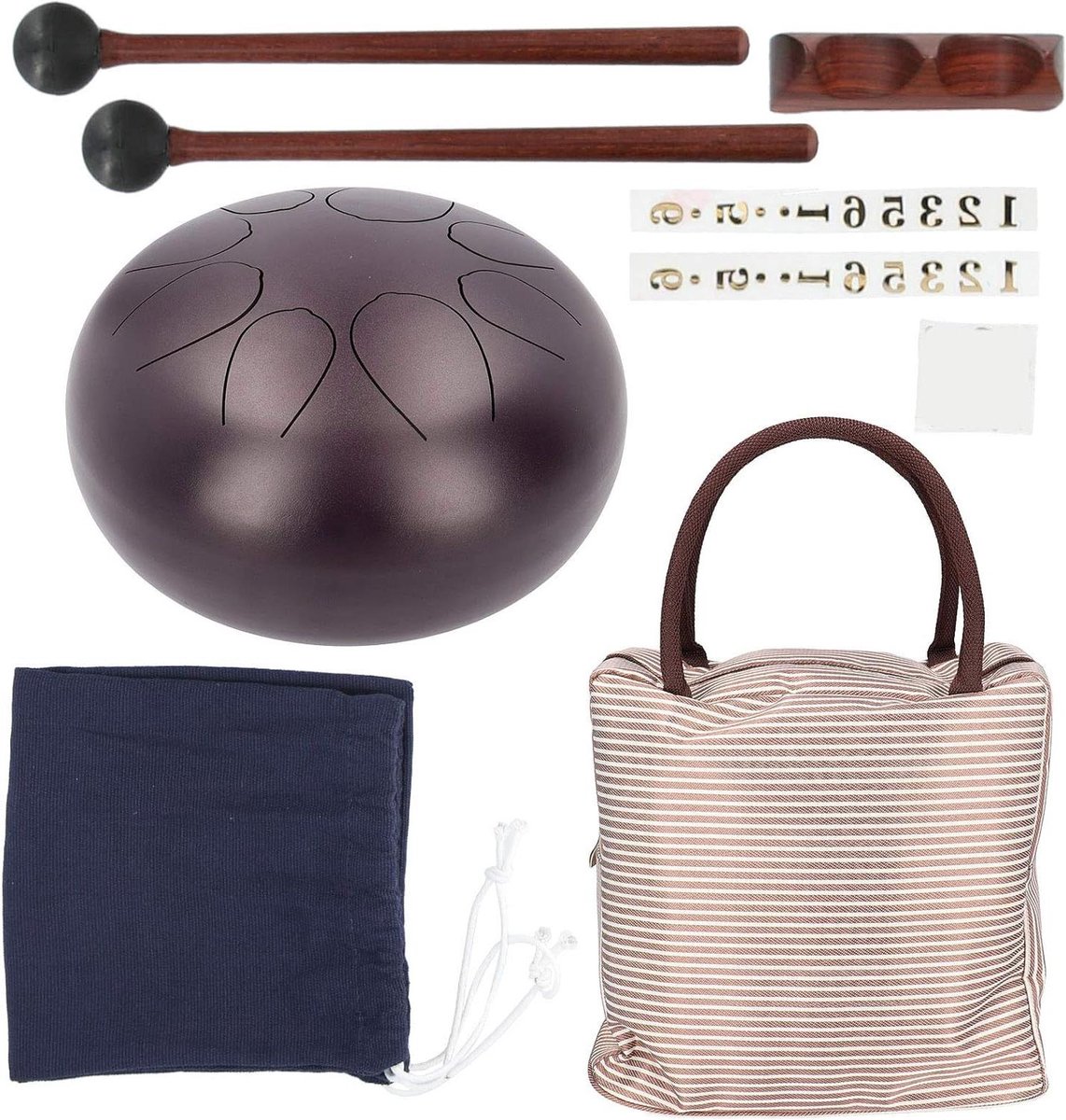 Stalen Tong Trommel - Handpan Ethereal Drum - Muziek Maken - Nauwkeurige Tonen - 10 inch - Zwart