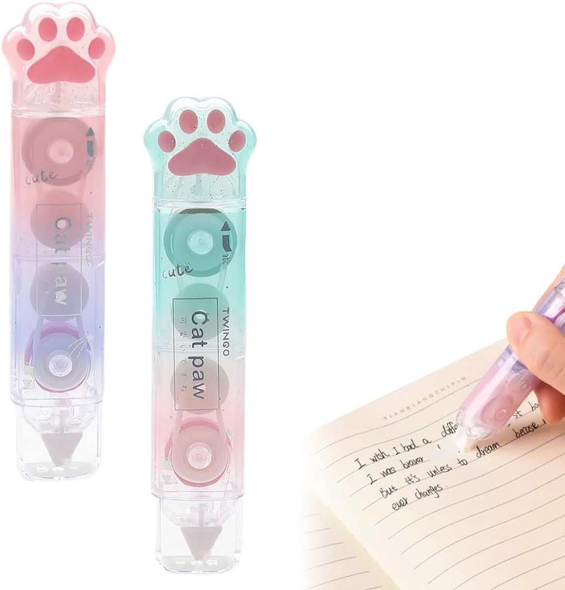 Plakband en lijmroller met pootenvorm, snel en nauwkeurig plakken voor knutselen en DIY-projecten