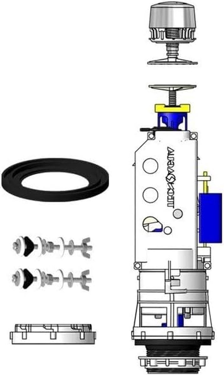 Toilet Mechanisme - Dubbele Spoeling - Water Besparen - Kabel Bediening - Standaard Maat - Universeel