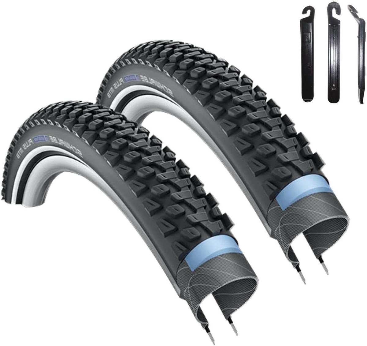 Fietsbanden Set - MTB Banden - Mountainbiken - Reflecterende Streep - 26 x 2.10 - Zwart