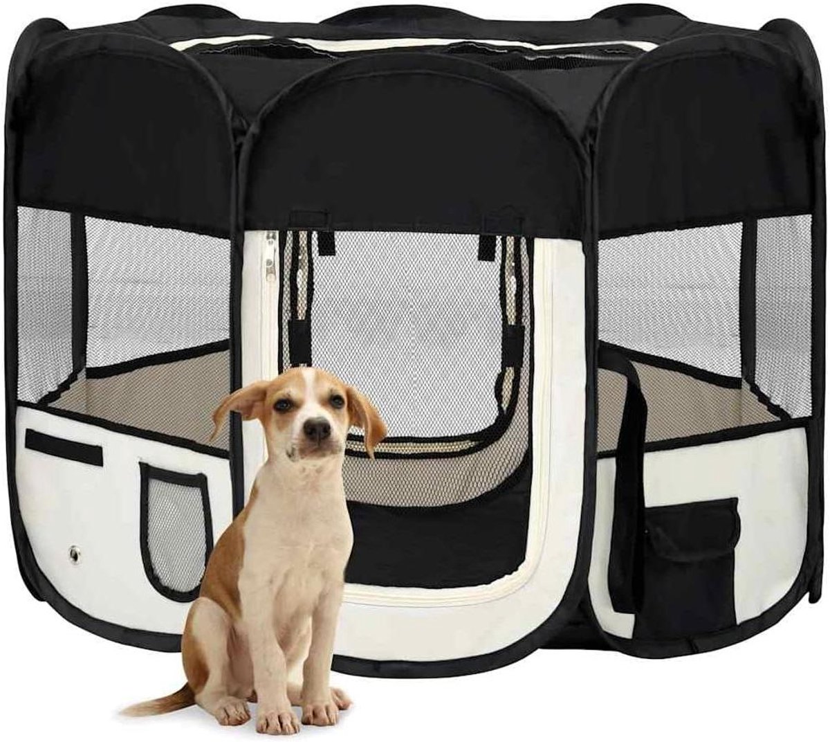 Hondenhok met Puppyren - Hondenbox Opvouwbaar - Veilig Huisdier Verblijf - Lichtgewicht Stalen Frame