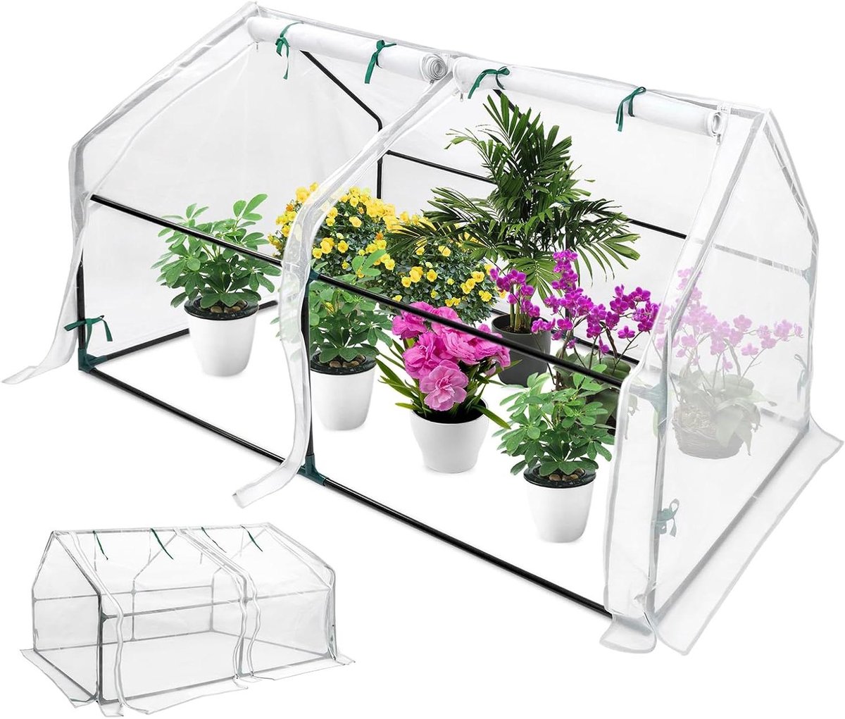 Foliekas - Kweekkas Tuin - Planten Beschermen - UV-bestendige Hoes - 180 x 90 x 90 cm - Wit