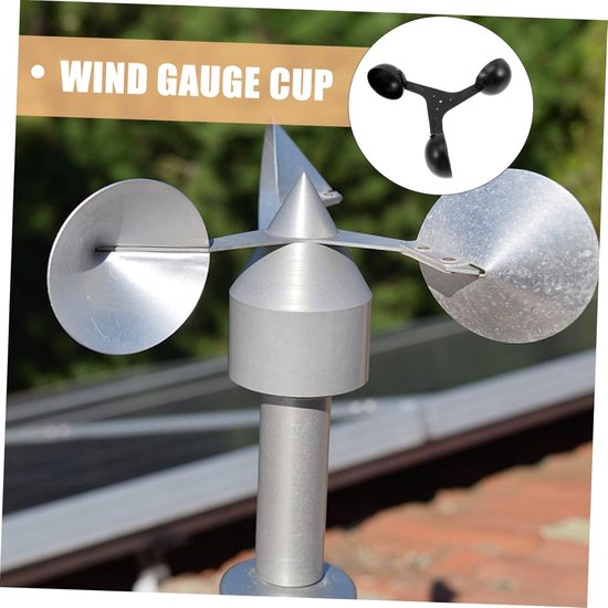 Windsnelheid Sensor - Windmeter Beaker - Weer Meten - Aluminium Legering - 17 x 17 x 5 cm - Zwart — afbeelding 5