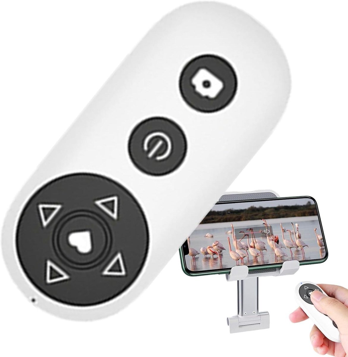 Draadloze Afstandsbediening - Media Controller Clicker - Presentaties Bedienen - Multifunctionele Knoppen - 8 x 3.8 x 1.4 cm - Wit