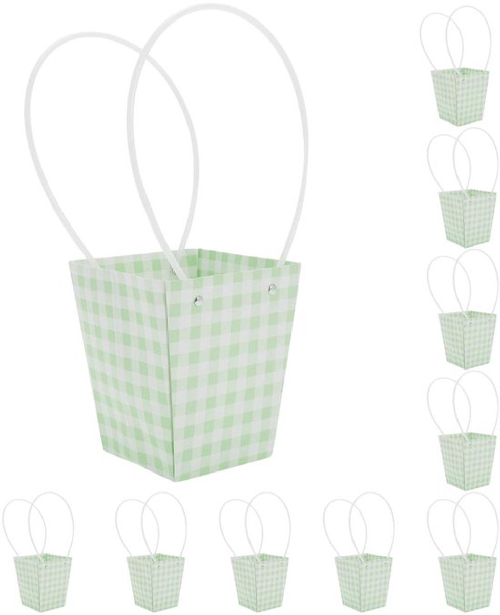 Boeketten - 10 Geschenktassen met Handvat - Geschenken - Herbruikbaar - Duurzaam - 13 x 9,5 x 15,5 cm - Geschenkzakjes